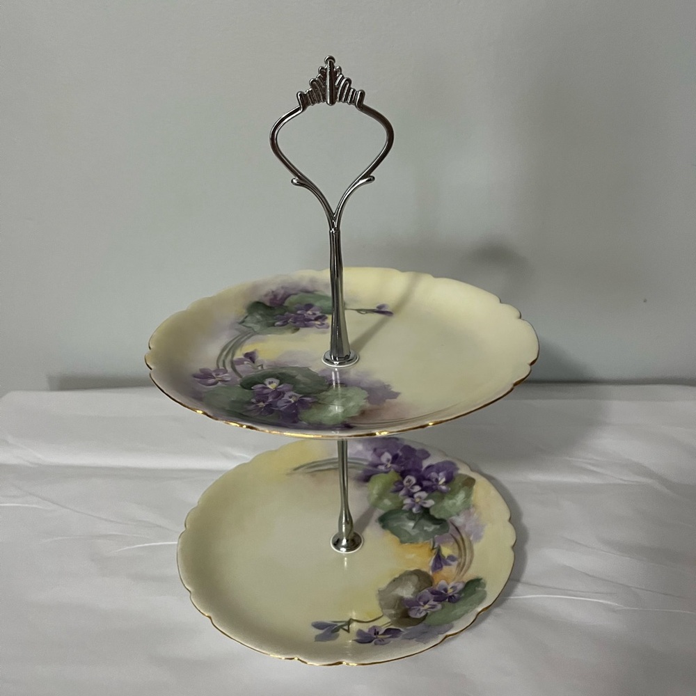 Vintage Plate Trinket Tier Stand